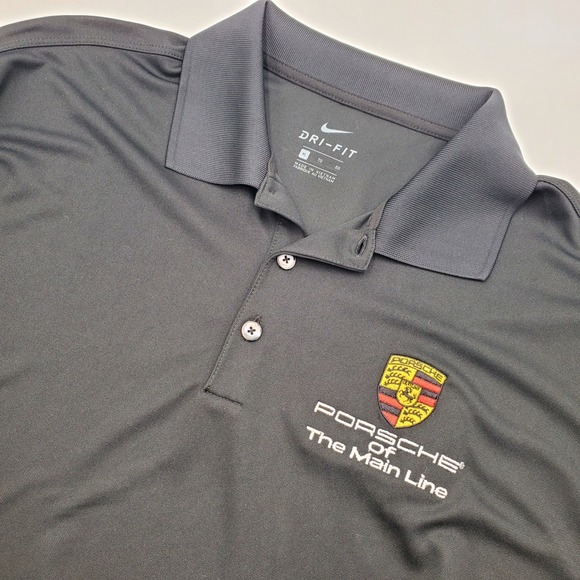 Nike Golf Dri-FIT Porsche of The Main Line Polo Shirt Black Mens XL 363807-010